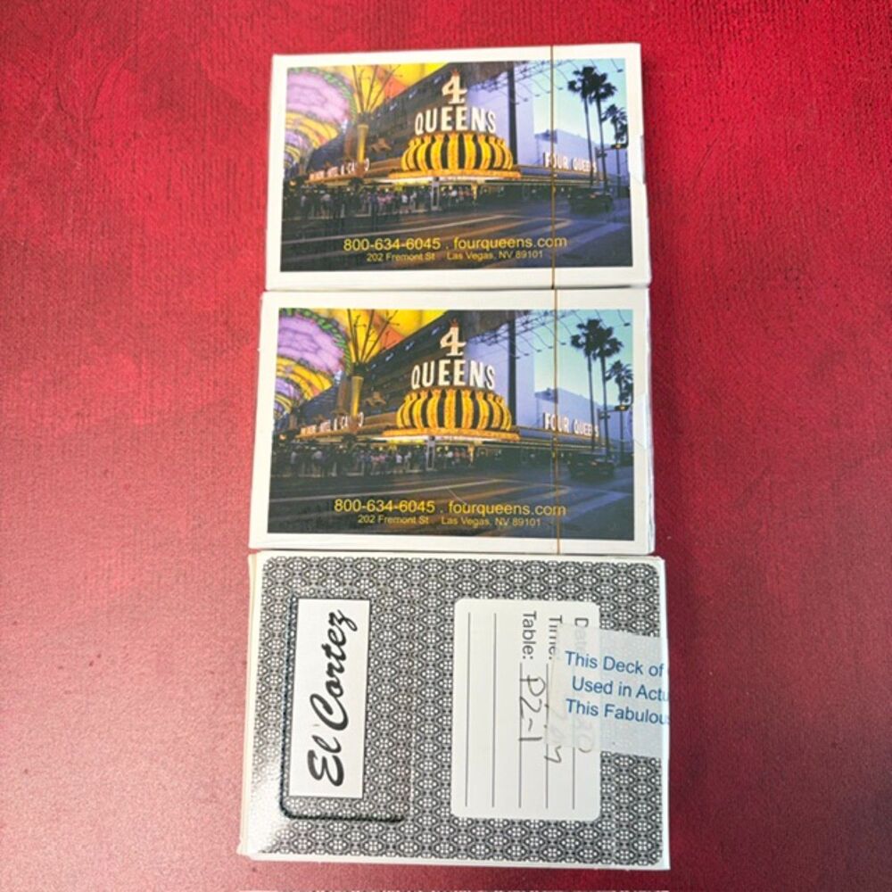 Las Vegas Casino Playing Cards Lot 3: Four Queens Sealed /El Cortez Paulson Used